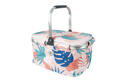Blush Palm Insulated Market Cooler Bag, Aluminium Frame, Fully Zipped, Collapsible