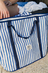 Mediterranean Jumbo Shopping Tote Beach Bag, Dual Handle, Waterproof & Lightweight