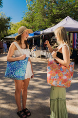 Peacock Paradise Beach Shopping Bag, Inner Pocket, Carry Handles