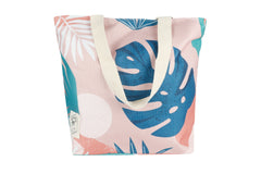 Blush Palm Beach Shopping Bag, Inner Pocket, Carry Handles