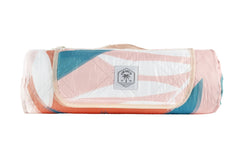 Blush Palm Premium Picnic Mat Blanket, 2x2m, Waterproof Base, Carry Strap, Storage Pocket, 4 Ground Pegs