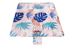 Blush Palm Premium Picnic Mat Blanket, 2x2m, Waterproof Base, Carry Strap, Storage Pocket, 4 Ground Pegs
