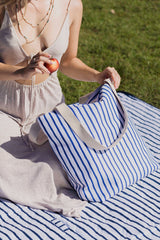 Mediterranean Beach Shopping Bag, Inner Pocket, Carry Handles