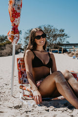 Retro Summer 1.6m Beach Umbrella with Carry Bag, Shoulder Strap