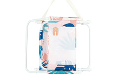 Blush Palm Foldable Beach Chair with Carry Strap, Lightweight & Portable, High Back, Powder Coated Frame