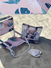 Blush Palm 1.6m Beach Umbrella with Carry Bag, Shoulder Strap