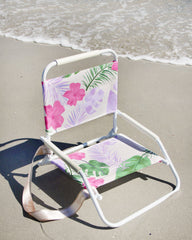 Hawaiian Shore Foldable Beach Chair with Carry Strap, Lightweight & Portable, High Back, Powder Coated Frame