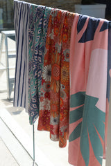 Blush Palm 160cm Premium Waffle Beach Towel with Storage Bag, Double Sided, Eco Friendly, Sand Free, Quick Dry, Ultra Absorbent