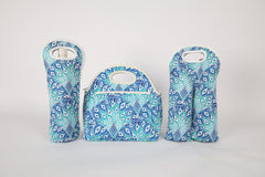 Peacock Paradise Neoprene Single Bottle Holder Bag