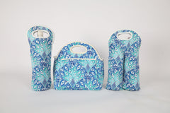 Peacock Paradise Neoprene Single Bottle Holder Bag