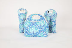 Peacock Paradise Neoprene Double Bottle Holder Bag