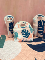 Blush Palm Neoprene Single Bottle Holder Bag