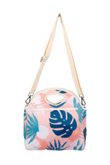 Blush Palm Neoprene Lunch Bag with Shoulder Strap
