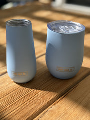 Bay Blue 295ml Insulated Double Wall Stainless Steel Travel Cup with Lid, Durable Matt Finish