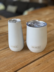 Dove White 295ml Insulated Double Wall Stainless Steel Travel Cup with Lid, Durable Matt Finish