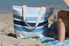 Ocean Tide 160cm Microfibre Beach Towel with Storage Bag , Sand-Resistant, Eco Friendly, Double Sided