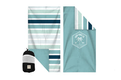 Ocean Tide 160cm Microfibre Beach Towel with Storage Bag , Sand-Resistant, Eco Friendly, Double Sided