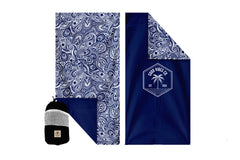 Tahitian Blue 160cm Microfibre Beach Towel with Storage Bag , Sand-Resistant, Eco Friendly, Double Sided