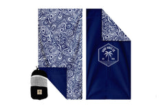 Tahitian Blue 160cm Microfibre Beach Towel with Storage Bag , Sand-Resistant, Eco Friendly, Double Sided