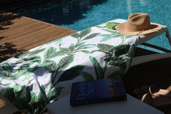 Botanical 160cm Microfibre Beach Towel with Storage Bag , Sand-Resistant, Eco Friendly, Double Sided