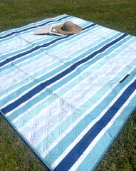 Ocean Tide Premium Picnic Mat Blanket, 2x2m, Waterproof Base, Carry Strap, Storage Pocket, 4 Ground Pegs