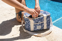 Tahitian Blue 15 Can Deluxe Cooler Bag, Insulated Lining, Removable Shoulder Strap, Storage Pocket