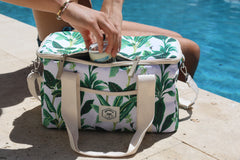 Botanical 15 Can Deluxe Cooler Bag, Insulated Lining, Removable Shoulder Strap, Storage Pocket