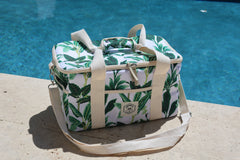 Botanical 15 Can Deluxe Cooler Bag, Insulated Lining, Removable Shoulder Strap, Storage Pocket