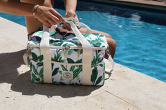 Botanical 15 Can Deluxe Cooler Bag, Insulated Lining, Removable Shoulder Strap, Storage Pocket