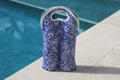 Tahitian Blue Neoprene Double Bottle Holder and Cooler Bag