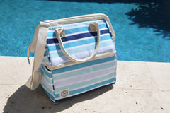 Ocean Tide Premium Insulated Picnic Cooler Bag, Carry Handles, 2 Separate Compartments, Holds 24+ Cans