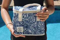 Tahitian Blue Premium Insulated Lunch Bag, Carry Handles, Zippered Closure