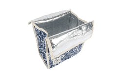 Tahitian Blue Insulated Lunch Bag, Removable Shoulder Strap, Adjustable Closure Strap