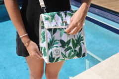 Botanical Insulated Lunch Bag, Removable Shoulder Strap, Adjustable Closure Strap