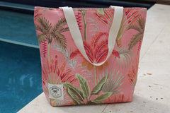 Tropicana Canvas Beach Bag, Inner Pocket, Carry Handles