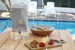 Mediterranean Mango Wood and Enamel Salad Bowl 31cm