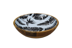 Sorrento Mango Wood and Enamel Salad Bowl 31cm