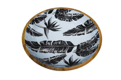 Sorrento Mango Wood and Enamel Salad Bowl 31cm