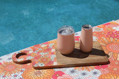 Retro Summer Mango Wood & Enamel Serving Board 46cm