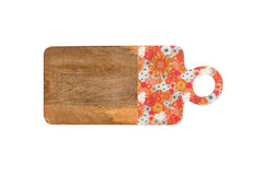 Retro Summer Mango Wood & Enamel Serving Board 46cm