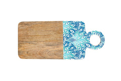 Peacock Paradise Mango Wood & Enamel Serving Board 46cm