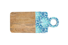 Peacock Paradise Mango Wood & Enamel Serving Board 46cm