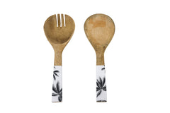 Havana 2pc Mango Salad Servers 24cm - Wood & Enamel