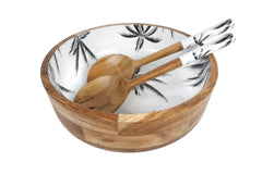 Havana 2pc Mango Salad Servers 24cm - Wood & Enamel