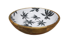 Havana Mango Wood and Enamel Salad Bowl 31cm