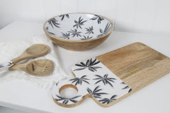 Havana 2pc Mango Salad Servers 24cm - Wood & Enamel