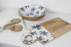 Havana 2pc Mango Salad Servers 24cm - Wood & Enamel