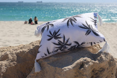 Havana Inflatable Beach Pillow With Tassels , PVC Insert, Water Resistant