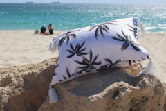 Havana Inflatable Beach Pillow With Tassels , PVC Insert, Water Resistant