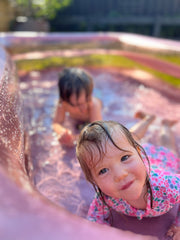 Inflatable Family Swimming Pool Extra Large Twin Tube Heavy Duty PVC Pink 262x175x50cm